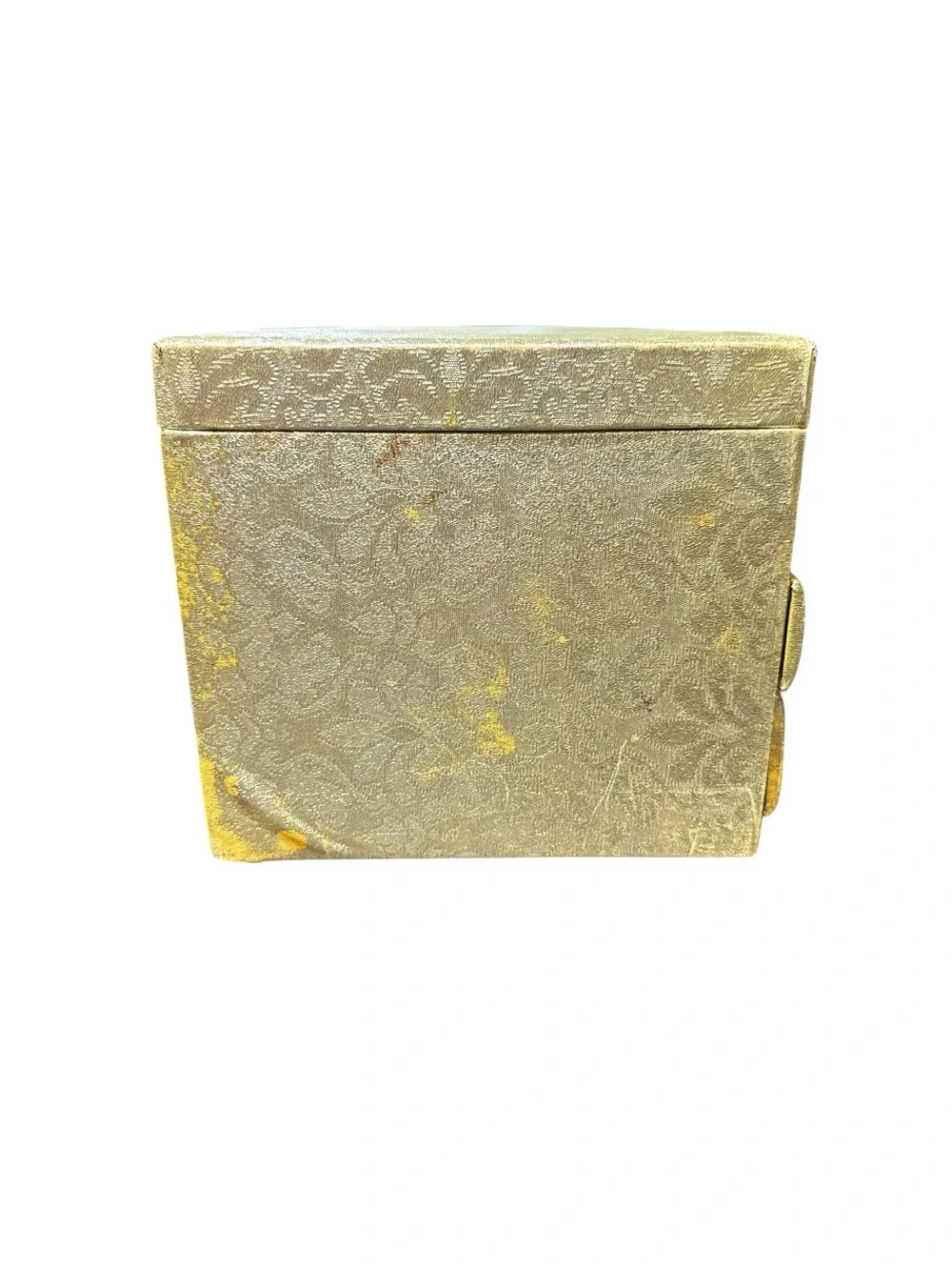 Vintage 1960s Gold Brocade Black Velvet Lined Lady Buxton Four Level Jewelry Box
